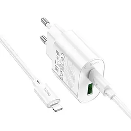 МЗП Hoco C109A Fighter PD20W (1USB-C) + кабель Type-C to Lightning White - мініатюра 4