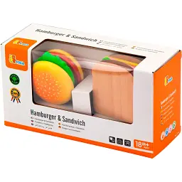 Іграшкові продукти Viga Toys Гамбургер та сендвіч (50810) - мініатюра 3