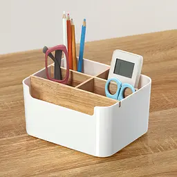 Органайзер для дрібниць MVM, білий з деревом (FH-02 WHITE/WOOD) - мініатюра 8