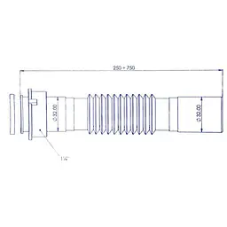 Гнучка труба для сифона Bakimay PL 1303 ⌀ 32х32 мм 250-750 мм 30412 - мініатюра 2
