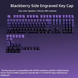 Набір кейкапів PBT Purple Gradient (130+) / фіолетовий OEM-комплект для ANSI / ISO клавіатур, Фіолетовий - мініатюра 5