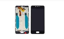 Дисплей для Meizu M5C з чорним тачскрином і корпусною рамкою