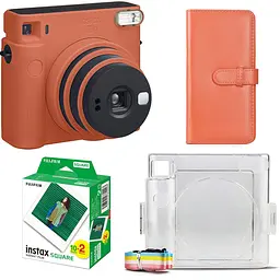 Подарочный набор фотоаппарат Fujifilm Instax Square SQ1, Фотобумага 20 шт, Прозрачный чехол, Фотоальбом 80