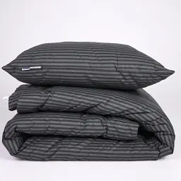 Ковдра антиалергенна MirSon зима №165 Сolor Fun Line Stripe Black з евкаліптовим волокном 110х140 см (2200010857344) - мініатюра 3