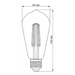 Лампочка Videx Filament ST64FA 10W E27 2200K бронза (VL-ST64FA-10272) - мініатюра 3