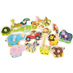Пазл дерев'яний New Classic Toys Сафарі, 16 частин (10441) - мініатюра 3