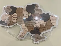 Дерев'яна карта України, багатошарова 3D, настінна, 70x47 см - мініатюра 4