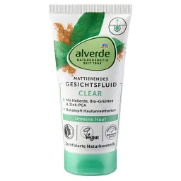 Флюїд для обличчя Alverde Naturkosmetik Clear прозорий з цілющою гряззю та екстрактом зеленого чаю 50 мл - мініатюра 3
