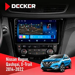 Штатна магнітола Nissan Qashqai, X-Trail 2014+ Climate Decker D10-008 8x128 DSP 4G Decker (НФ-00006148)