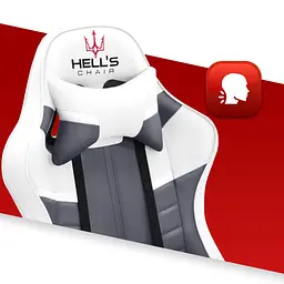 Комп'ютерне крісло Hell's Chair HC-1004 White-Grey (тканина) - мініатюра 3