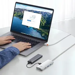 Хаб конвертер Baseus Lite Series 4-Port Type-C to 4 порти Usb 3.0 2 метри білий WKQX030502 - мініатюра 10