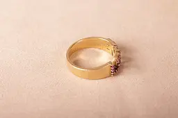 Каблучка LOVE з жовтого золота з фіанітами K-0156 - мініатюра 5