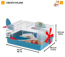 Клітка для гризунів Ferplast Criceti 9 Plane 46 х 29.5 х 23 см синя 57000070 - мініатюра 2