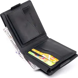 Шкіряне чоловіче портмоне GRANDE PELLE 11х9х2 см acs0027534 - мініатюра 2
