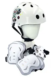Комплект дитячий шолом та захист Yongkang GB24429-2009 S (5-9 р) білий космонавт (G0001886)