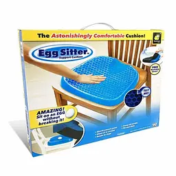 Гелева ортопедична подушка для сидіння із чохлом блакитна Egg Sitter - мініатюра 7