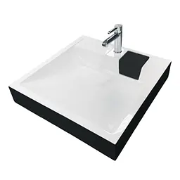 Умивальник на пральну машину без переливу Adamant Washer New Black-White Glossy штучний камінь 59,5 см - мініатюра 1