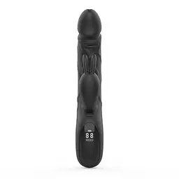 Вібратор-кролик з пульсацією Loviss Nico Thrusting Rabbit Vibrator, 9 режимів, подвійний відросток - мініатюра 6