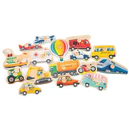 Пазл дерев'яний New Classic Toys Транспорт, 16 частин (10442) - мініатюра 2