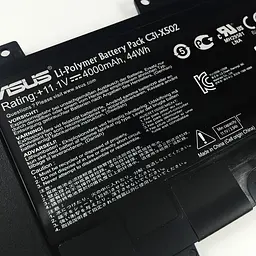 Акумулятор для ноутбука Asus PU500 C31-X502, 4000 mAh (44Wh), 3cell, 11.1V, Li-Pol, чорний - мініатюра 4