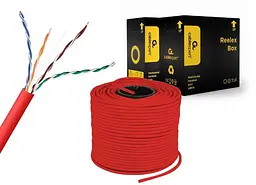 Кабель вита пара Cablexpert (UPC-5004E-SOL-R) CAT5e, алюміній під міддю (CCA з AWG24), неекранований, червоний, 305м - мініатюра 2