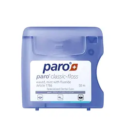 Зубна нитка Paro classic-floss вощена (з м'ятою та фторидом), 50 м - мініатюра 2