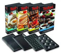 Tefal Мультимейкер Snack collection 700Вт, тефлон, 3 пластини, корпус-нержав.сталь/пластик, чорний - мініатюра 4