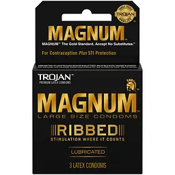 Упаковка 3 шт. Trojan Magnum Ribbed
