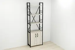 Етажерка 4/60 Ferrum-decor Серії Конект із тумбою 179x60x28 Чорний ДСП Сонома (FRD-104487) - мініатюра 2