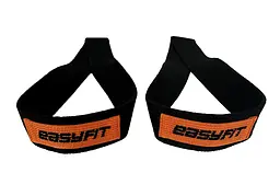 Лямки атлетичні EasyFit Delta для станової тяги чорні