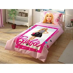 Комплект постільної білизни TAC Disney Barbie Cek Полуторний Різнокольоровий 000229615