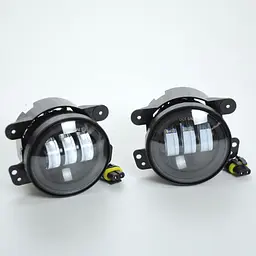 Протитуманні LED Фари круглі D89 мм / Лінза без ДХО / 12V / євро роз'єм / регулювання / жовті / 2 шт.