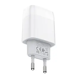 Зарядний пристрій Hoco C72A Glorious (1USB, 2.1А) White + кабель Type-C (6931474713018)