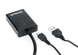 Перехідник Cablexpert VGA-HDMI, со звуком, 0.15м, черний (A-VGA-HDMI-01) - мініатюра 3