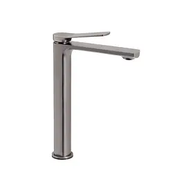 Змішувач для умивальника Qtap Slavonice високий QTSLA269GMB45925 Gunmetal Black PVD Шліфований чорний хром