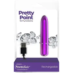 Віброкуля PowerBullet Pretty Point Rechargeable Bullet Purple фіолетовий - мініатюра 5