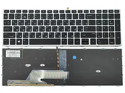 Клавіатура для HP ProBook 450 G5, 455 G5, 470 G5 (RU Black з рамкою Silver і підсвічуванням)