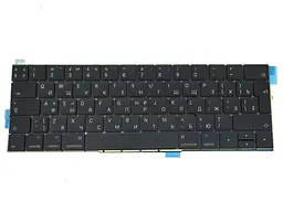 Клавіатура для APPLE MPXV2UA, MPXX2UA, MPXW2UA (2016, 2017) (RU BLACK, Вертикальний Enter з підсвічуванням). - мініатюра 3