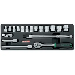 Набір головок з тріскачкою у ложементі 3/8" Toptul GCAT1808