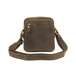 Невеликий шкіряний месенджер коричневого кольору Tiding Bag M39-681DB - мініатюра 5