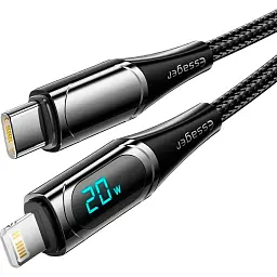 Дата кабель USB-C to Lightning 2.0m 20W Digital Display black Essager (EXCTL-YDA01) - мініатюра 2