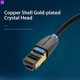 Патч-корд Vention CAT 8 Ethernet Black 20 м (IKABQ) - мініатюра 8