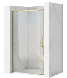 Душові двері Rea Rapid Slide 140 brashed gold REA-K8591, прозорий, золотий