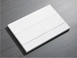 Панель змиву Koer KT-0603-03 240x160x10mm пластикова, кнопка лінійна KR5318, Білий - мініатюра 2