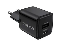 Мережевий зарядний пристрій Choetech PD5012 30 W GAN Black (PD5012-EU-BK)