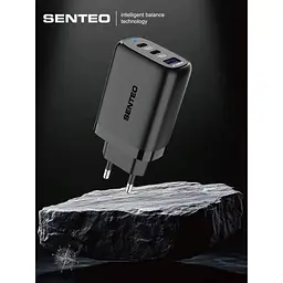 Мережевий зарядний пристрій Senteo T-08 PD+QC3.0 65 Вт чорний [175168] - мініатюра 2