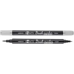 Маркер акварельний Santi Brush Marker SWB-29 світло-сірий двосторонній 6 шт. (391085) - мініатюра 2