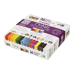 Гуаш CLASSIC 16 кольорів 20 мл у коробці KIDS Line (ZB.6613)