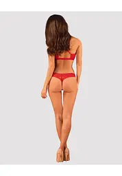 Комплект білизни Obsessive Lacelove XL/XXL червоний - мініатюра 6