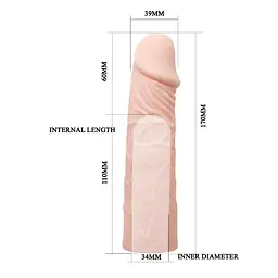 Насадка на пеніс Baile Penis Sleeve Flesh 6" 17 см тілесний - мініатюра 5